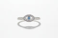 Sterling Silver Aquamarine Evil Eye Protection Ring
