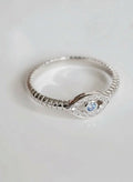 Sterling Silver Aquamarine Evil Eye Protection Ring - view 6