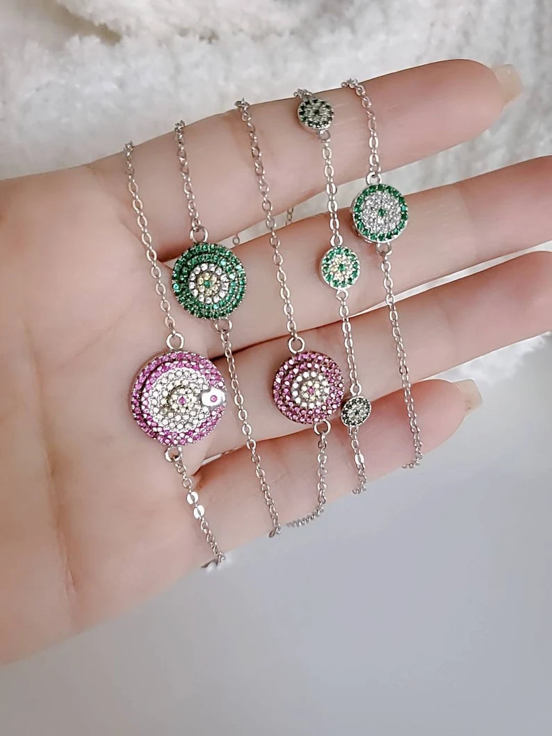 Sterling Silver Mandala Adjustable Charm Bracelet - view 3