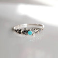Sterling Silver Dainty Turquoise Ring - view 4