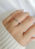 Sterling Silver 925 Elegant Thin Band Cz Ring - view 5