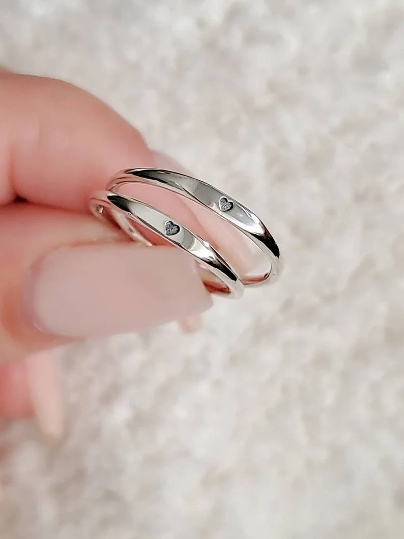 Sterling Silver Dainty Heart Ring - view 4