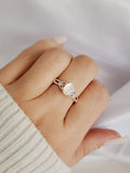 Mother of Pearl Celtic Sterling Silver Ring - view 3