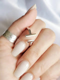 Sterling Silver Solid Double T Bar Ring - view 6