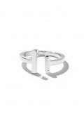Sterling Silver Solid Double T Bar Ring