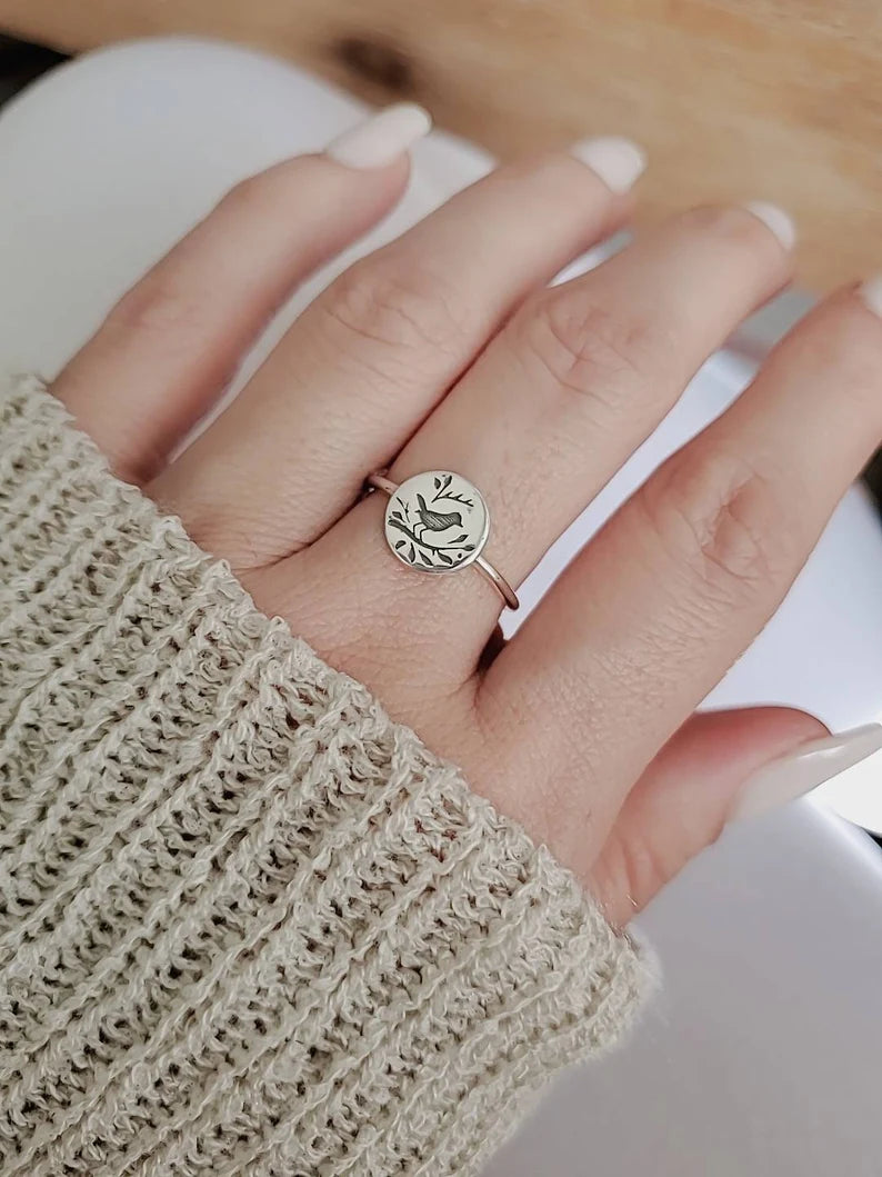 Sterling Silver 925 Songbird Ring - view 7
