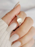 Mother of Pearl Celtic Sterling Silver Ring - view 2