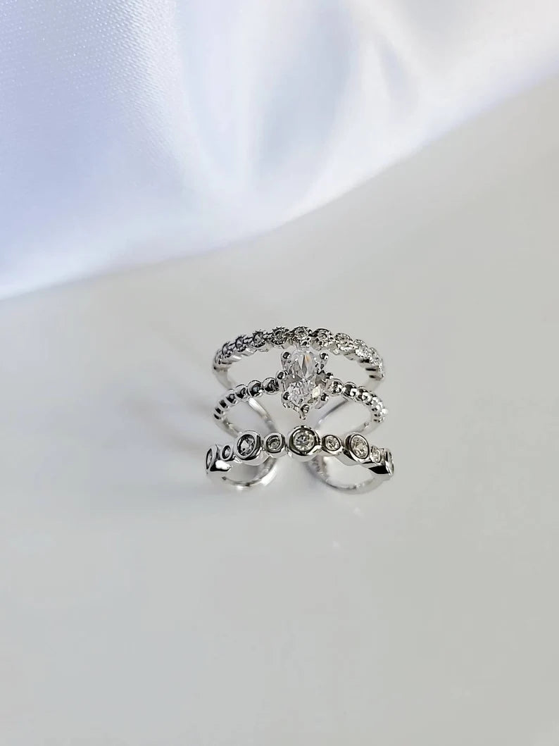 Sterling Silver 925 Multi-Row Ring - view 5