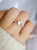 Sterling Silver Natural Mother of Pearl Claddagh Ring - view 5