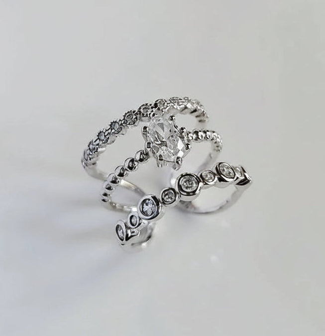 Sterling Silver 925 Multi-Row Ring