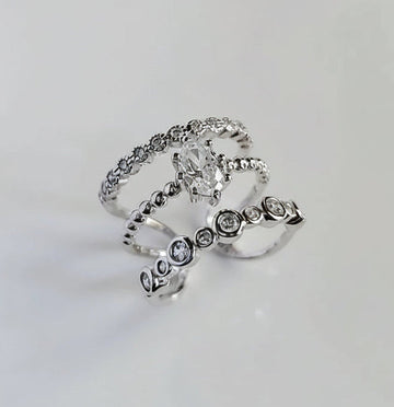Sterling Silver 925 Multi-Row Ring