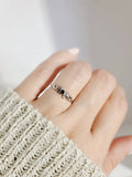 Sterling Silver Dainty Thin Onyx Ring - view 2