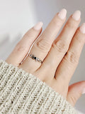 Sterling Silver Dainty Thin Onyx Ring - view 4