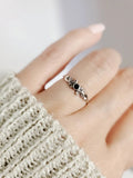 Sterling Silver Dainty Thin Onyx Ring - view 6
