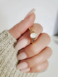 Sterling Silver Gold Mother of Pearl Celtic Ring - view 5