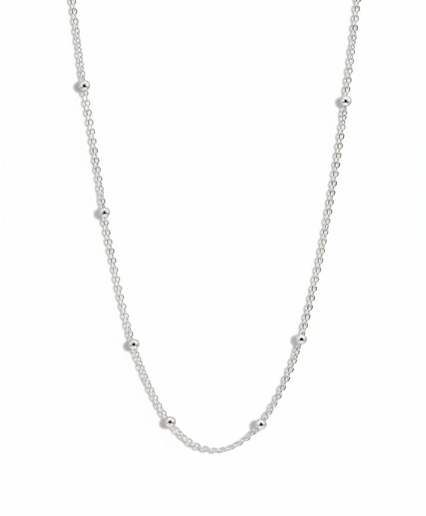 Sterling Silver Dainty Beaded Bracelet, Anklet, Choker Chain