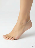 Sterling Silver Dainty Beaded Bracelet, Anklet, Choker Chain - view 3