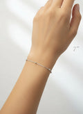 Sterling Silver Dainty Beaded Bracelet, Anklet, Choker Chain - view 4