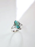 Sterling Silver Genuine Oval Turquoise Ring - view 7