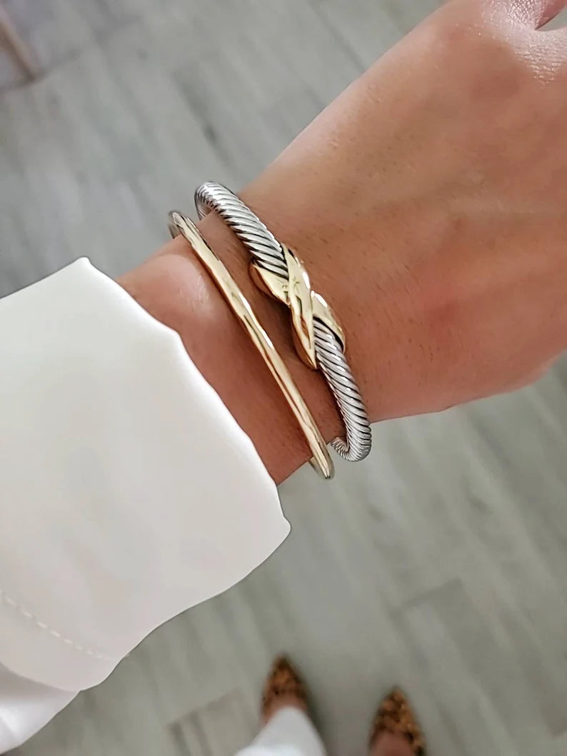 18K Gold Filled Bangle Bracelet - Stackable Collection - view 6