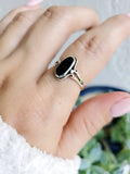 Sterling Silver Oval Onyx Ring - view 4