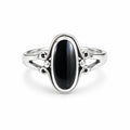 Sterling Silver Oval Onyx Ring