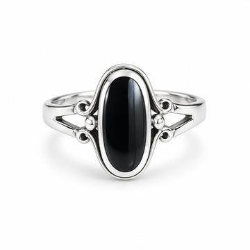 Sterling Silver Oval Onyx Ring