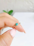 Sterling Silver Dainty Turquoise Ring - view 4
