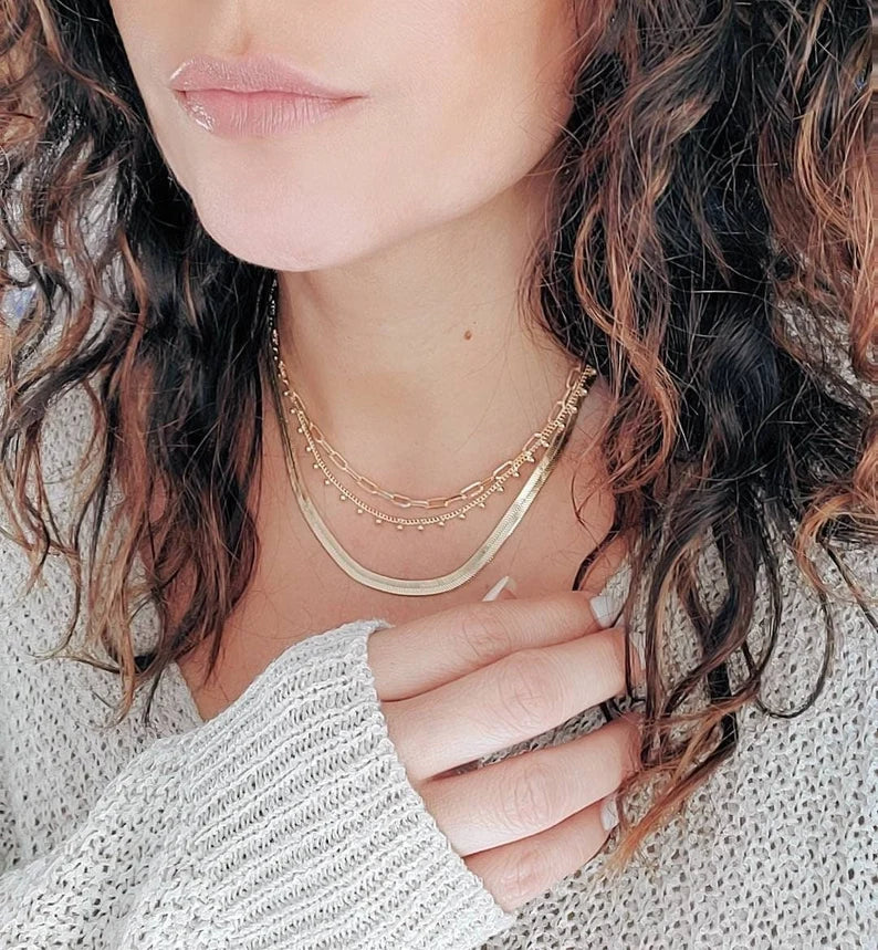 18K Gold Filled Herringbone Chain - view 3