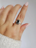 Minimalist Dainty Black Stone Stackable Ring - view 9