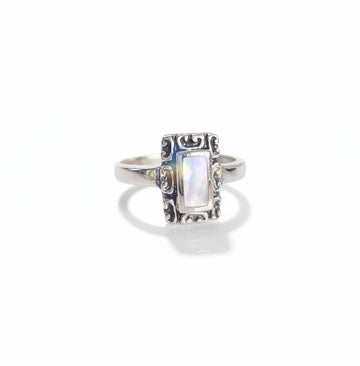 Sterling Silver Mother of Pearl Bali Ring
