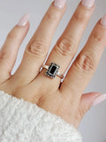 Minimalist Dainty Black Stone Stackable Ring - view 10