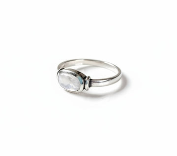 Sterling Silver Oval Mother of Pearl Ring