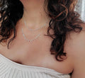 Sterling Silver Dangling Beads Chain Choker Necklace - view 2