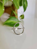 Sterling Silver Large Circle Halo Ring - view 8
