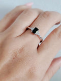 Sterling Silver 925 Onyx Princess Cut Ring - view 7