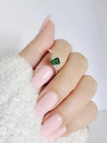 Sterling Silver 925 Princess Cut Emerald Ring - view 6