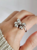 Sterling Silver 925 Dangling Spheres Ring - view 6