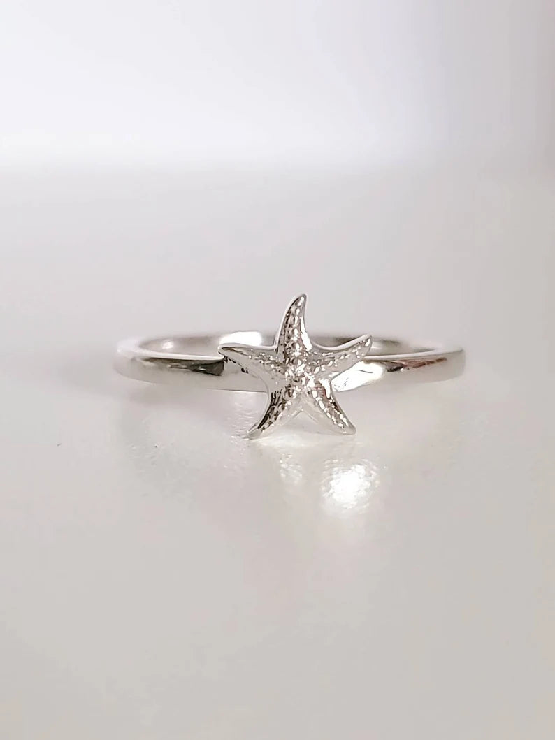 Ocean Inspired Sterling Silver Starfish Ring