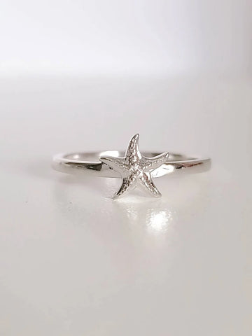 Ocean Inspired Sterling Silver Starfish Ring