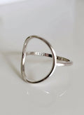 Sterling Silver Large Circle Halo Ring - view 3