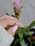 Sterling Silver Gold Mother of Pearl Solitaire Ring - view 6