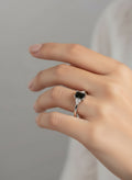 Sterling Silver 925 Onyx Princess Cut Ring - view 2