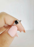 Sterling Silver 925 Onyx Princess Cut Ring - view 4