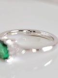 Sterling Silver 925 Princess Cut Emerald Ring - view 8