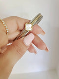 Mother of Pearl Clover Bangle Bracelet - view 2