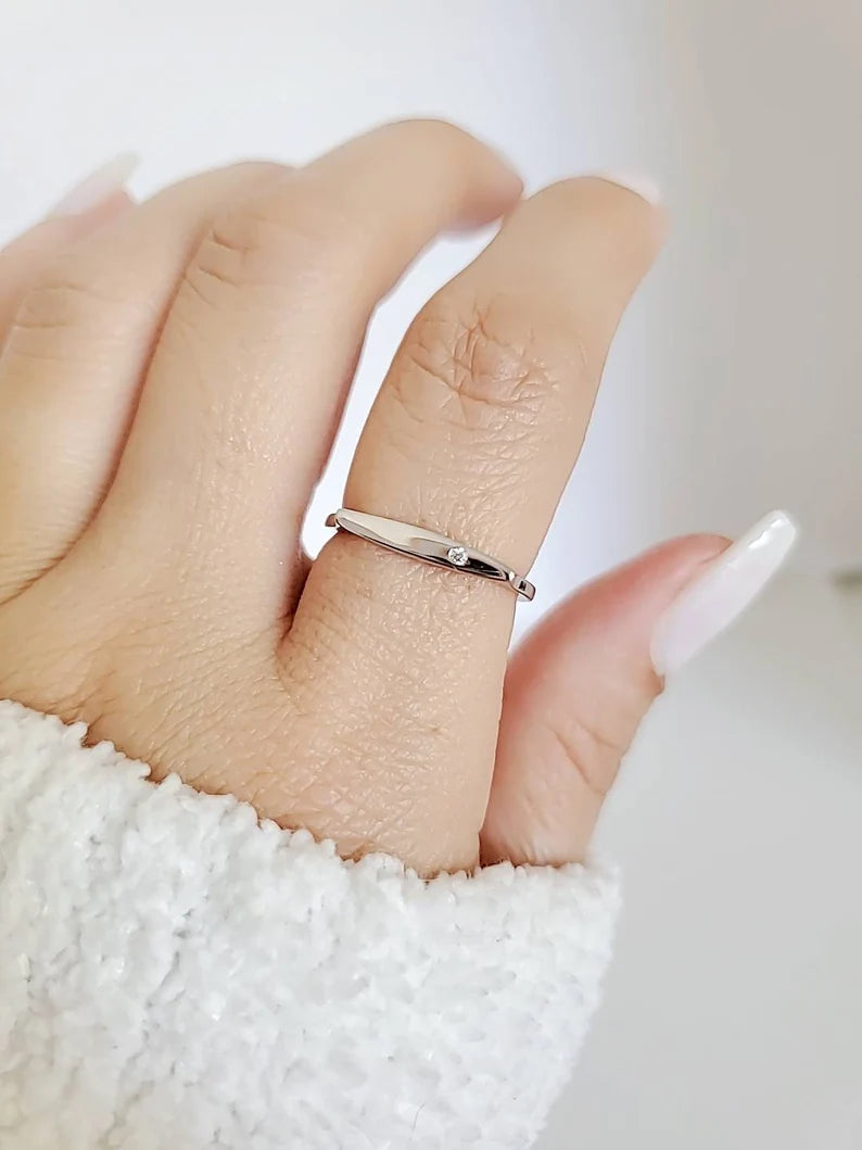 Sterling Silver Geometric Bar Ring