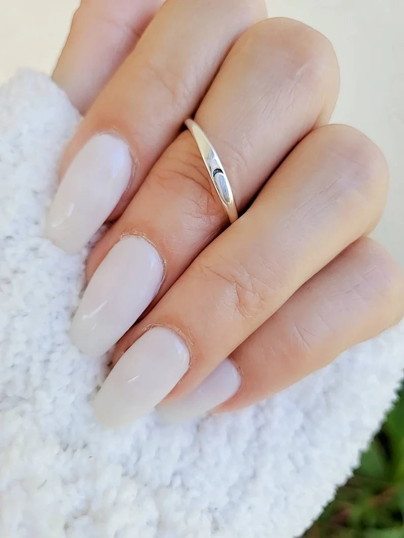 Dainty Crescent Moon Sterling Silver Ring