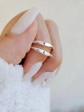 Dainty Crescent Moon Sterling Silver Ring - view 2