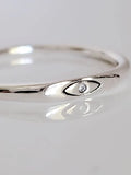 Dainty Eye Sterling Silver Ring - view 4